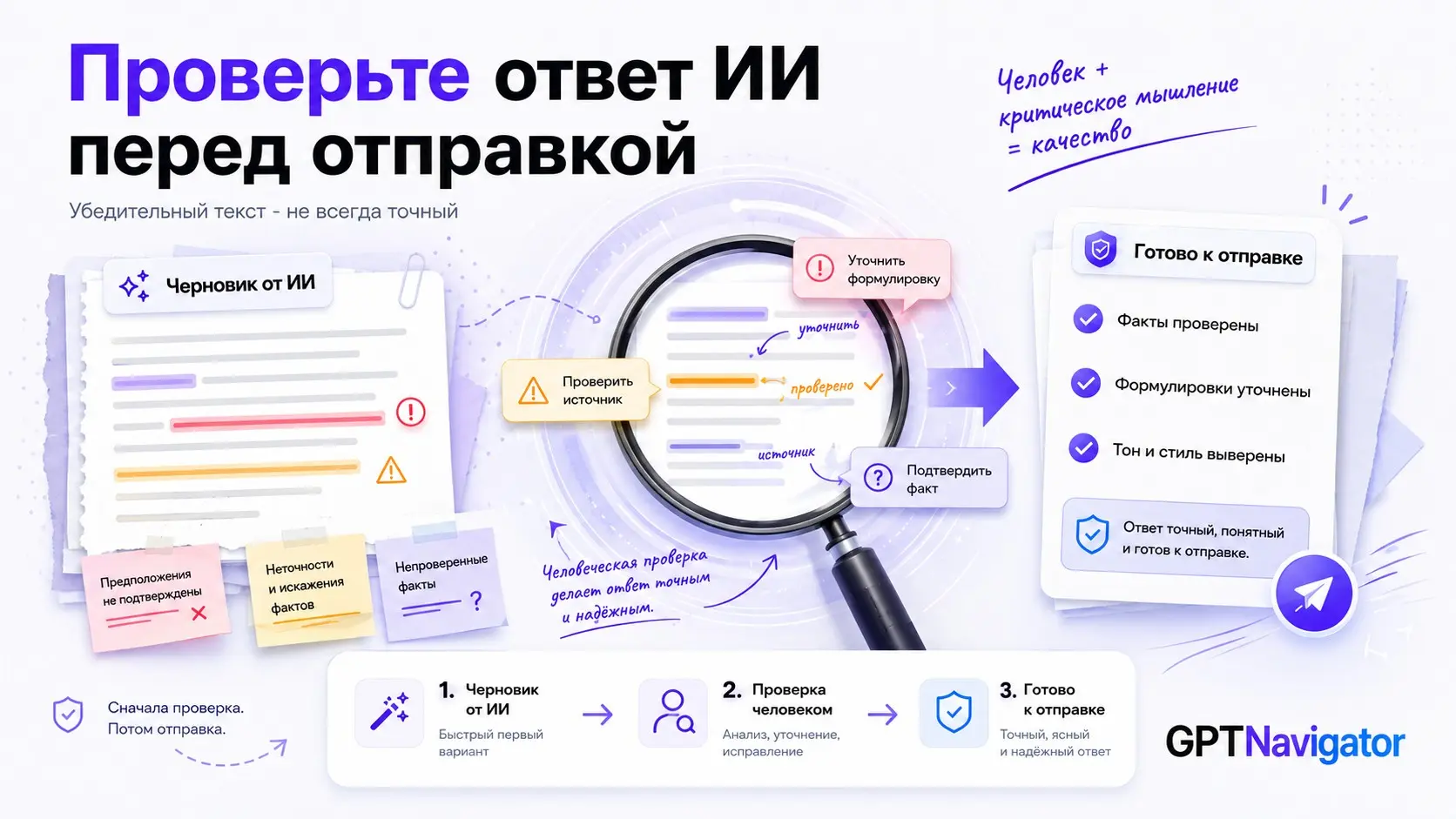 Проверка ответа ИИ перед отправкой клиенту | Сетка — социальная сеть от hh.ru