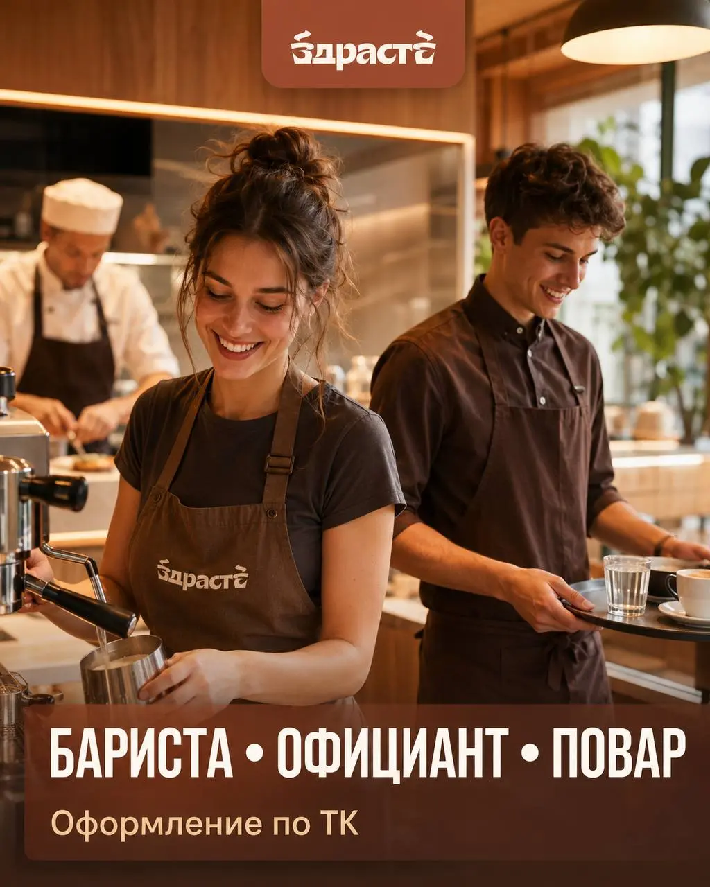 1️⃣БАРИСТА - от 350₽/ч2️⃣ОФИЦИАНТ - от 280₽/ч + чаевые3️⃣ПОВАР - от 5000₽/смена
ЗДРАСТЕ
• Москва, м | Сетка — социальная сеть от hh.ru