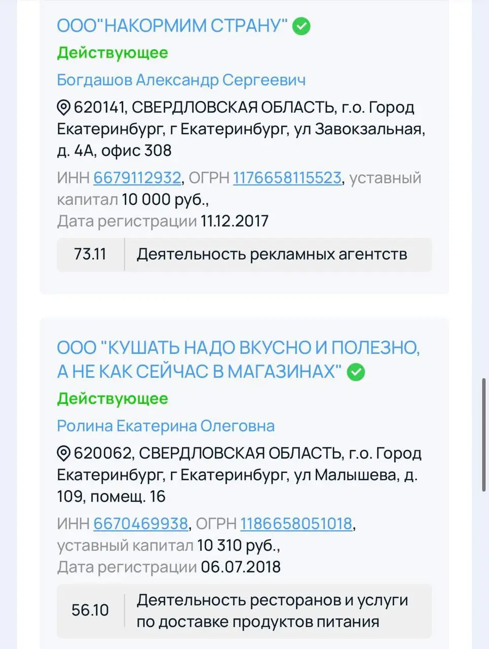 Это лучшие имена ООО, которые я видел! Ну зачем эти скучные названия? Посмотрите, как круто и с юмором подошел предприниматель из Екб (он учредитель всех этих юридических лиц) | Сетка — социальная сеть от hh.ru