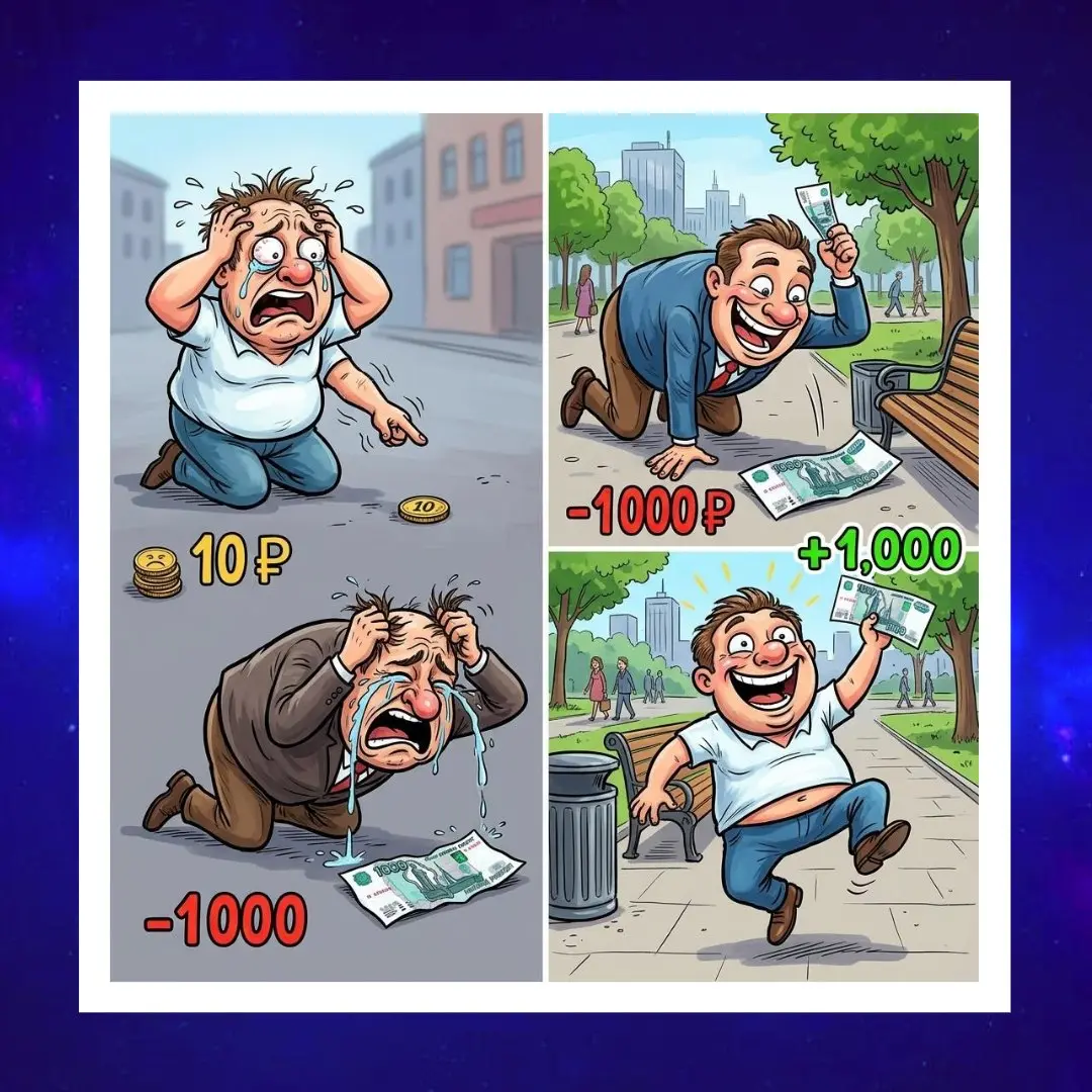 Отвращение к потерям (когнитивное искажение).
Потерять 1 000 ₽ больнее, чем потерять 10. Приятно найти 1 000 ₽ | Сетка — социальная сеть от hh.ru
