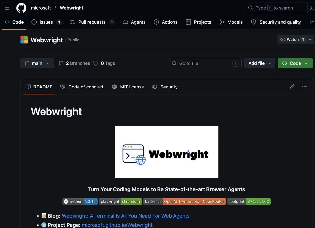 Microsoft открыла исходный код Webwright. Это инструмент для ИИ-агентов, позволяющий управлять браузерами | Сетка — социальная сеть от hh.ru