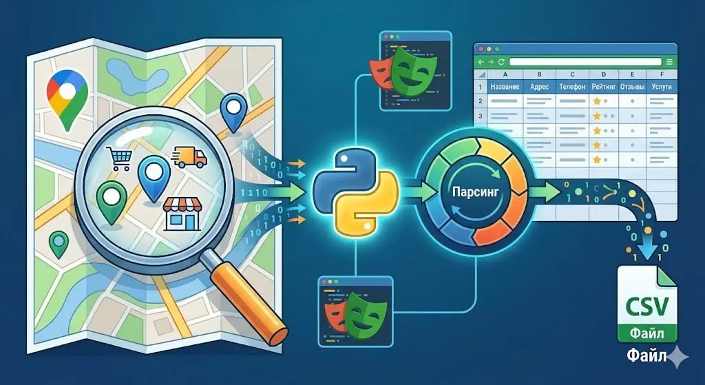 Google-Maps-Scrapper
Этот инструмент представляет собой Python-скрипт, использующий библиотеку Playwright для парсинга и извлечения данных из Google Maps | Сетка — социальная сеть от hh.ru