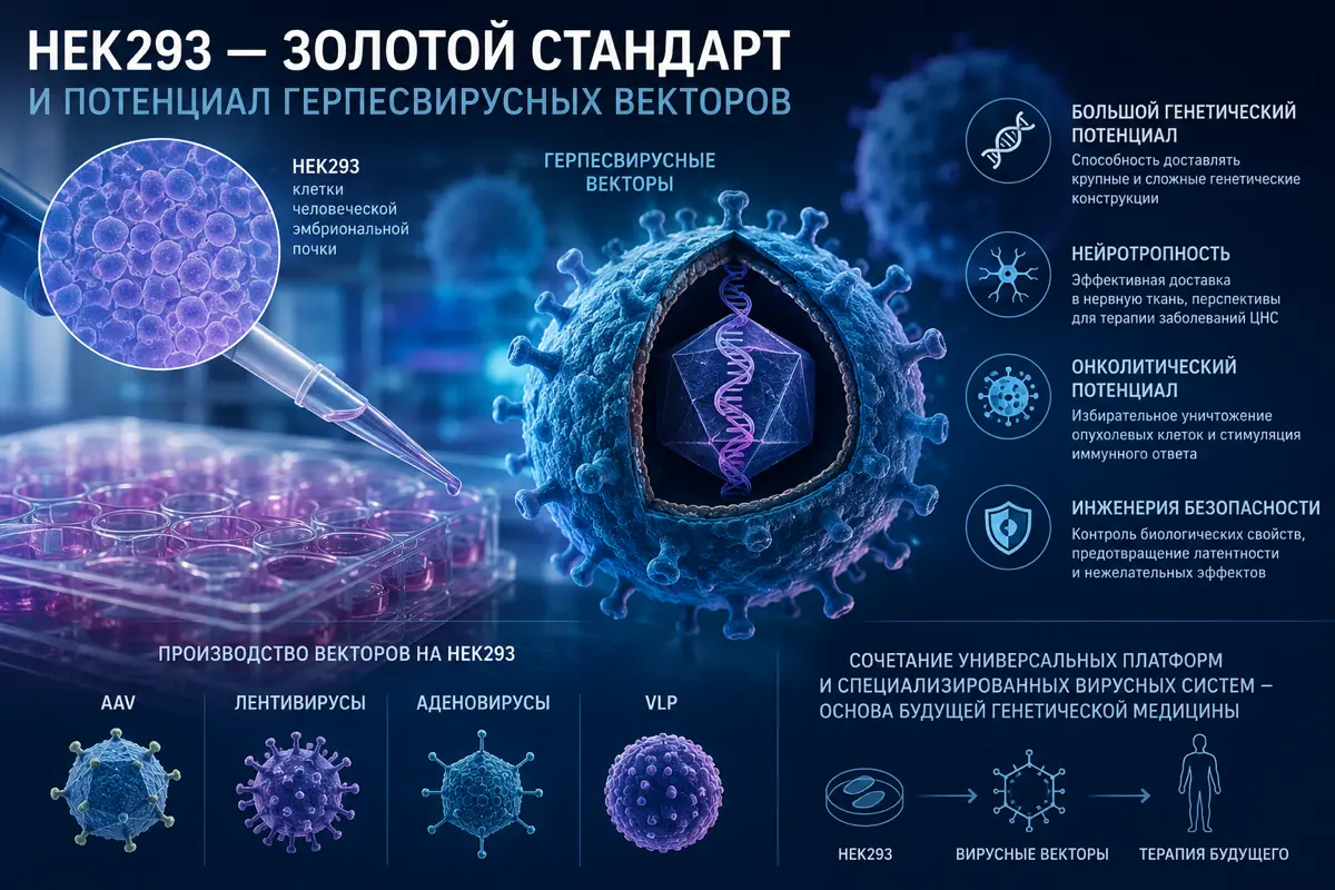 HEK293 -золотой стандарт и потенциал герпесвирусных векторов | Сетка — социальная сеть от hh.ru