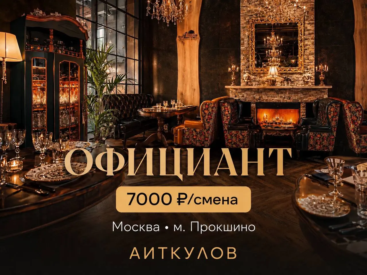 ОФИЦИАНТ
От 7 000₽/смена
АИТКУЛОВ
• Москва, м. Прокшино
• Рестораны/Кафе
• +74955454123
Полное описание вакансии размещено в Телеграм и Макс. Переходите по ссылке в закрепленном сообщении | Сетка — социальная сеть от hh.ru