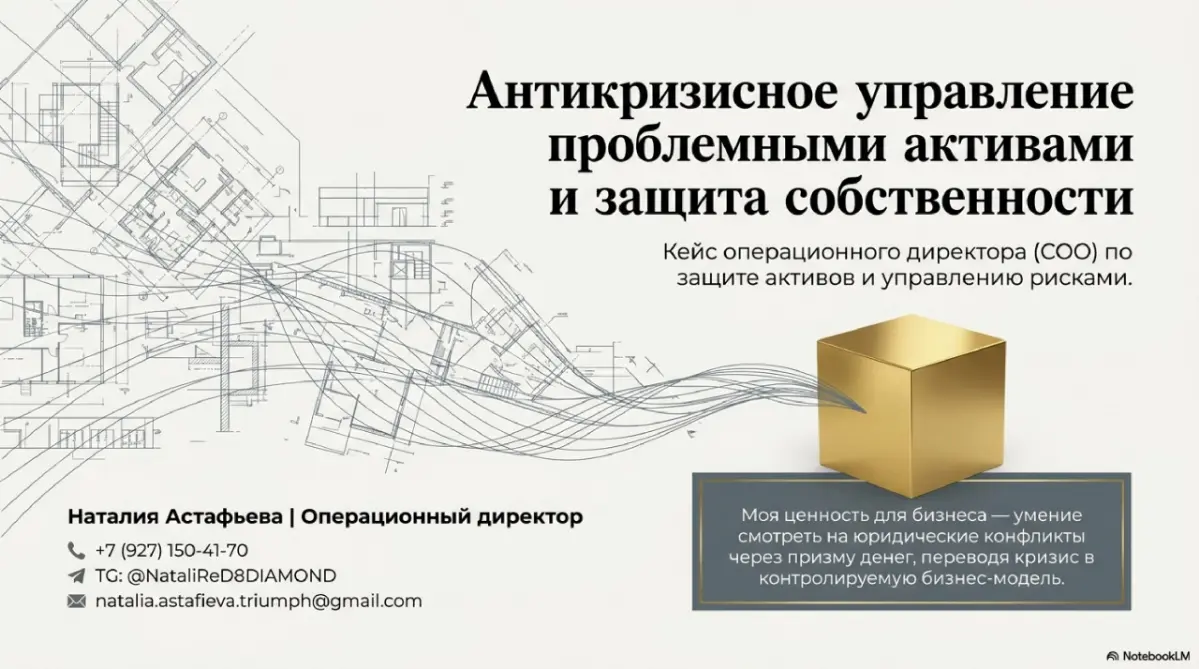 КЕЙС № 11: Антикризисное управление проблемными активами и защита собственности
Роль: Операционный директор (COO) Срок реализации: 4 года стратегического контроля и стабильного результата Стратегическ... | Сетка — социальная сеть от hh.ru