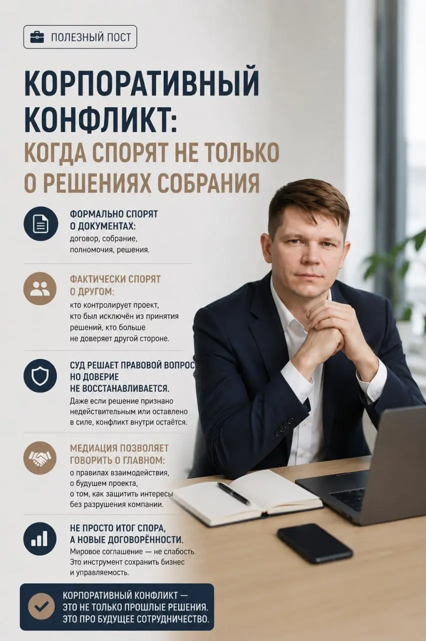Корпоративный конфликт: когда спорят не только о решениях собрания
Дело № А41-12288/2008 — хороший пример сложного корпоративного конфликта | Сетка — социальная сеть от hh.ru