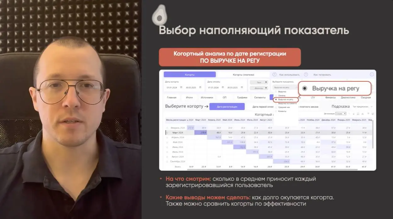 Бесплатный урок «Когортный анализ»
Урок из моего тренинга «Работа с базой»
На странице сравнения когортных отчетов есть ссылка на урок: https://sedov | Сетка — социальная сеть от hh.ru