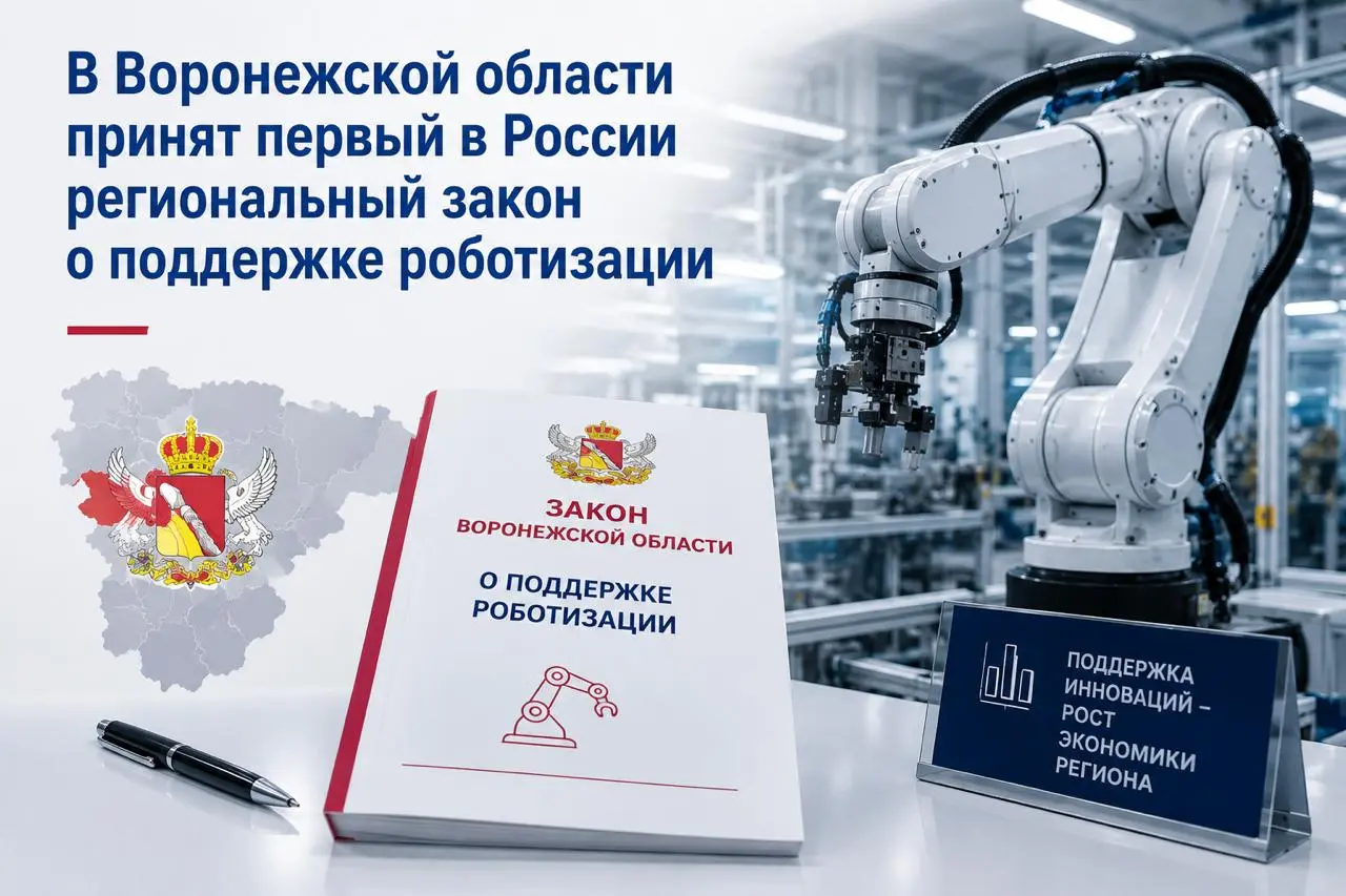 Первый в России региональный закон о поддержке роботизации принят в Воронежской области
22 мая 2026 года Воронежская облдума приняла уникальный закон, создающий правовую основу для системной поддержки... | Сетка — социальная сеть от hh.ru