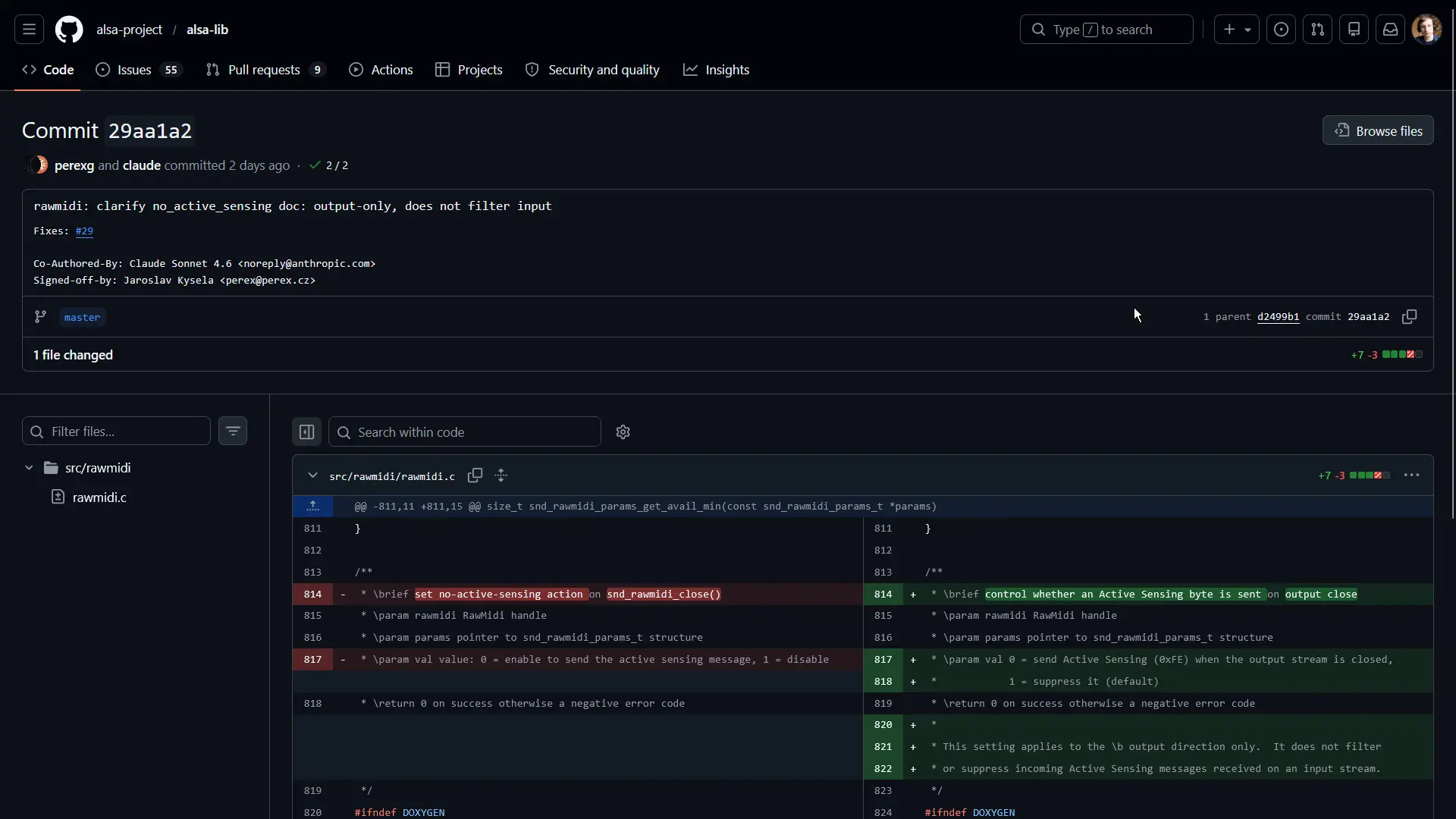 А вы знаете, что в разработке ALSA (технология для работы со звуком в Linux) помогает нейросеть Claude?
Так вот, в этом коммите бессменный автор проекта использует ИИшку, чтобы детальнее объяснить как... | Сетка — социальная сеть от hh.ru