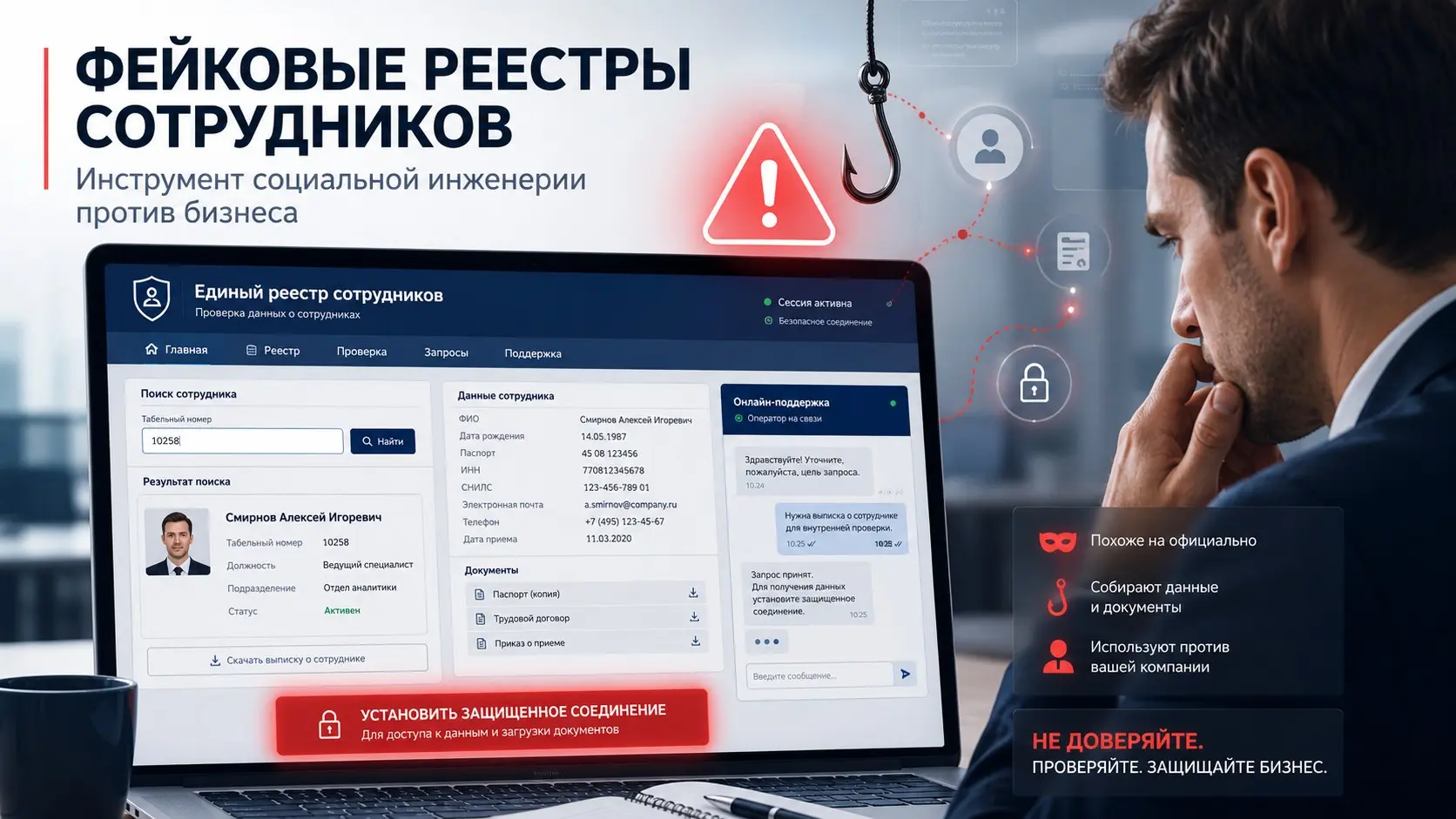 Аналитики SBA выявили серию фейковых порталов, имитирующих р | Сетка — социальная сеть от hh.ru