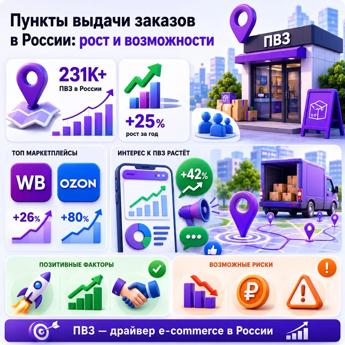 Пункты выдачи заказов в России: рост сети | Сетка — социальная сеть от hh.ru