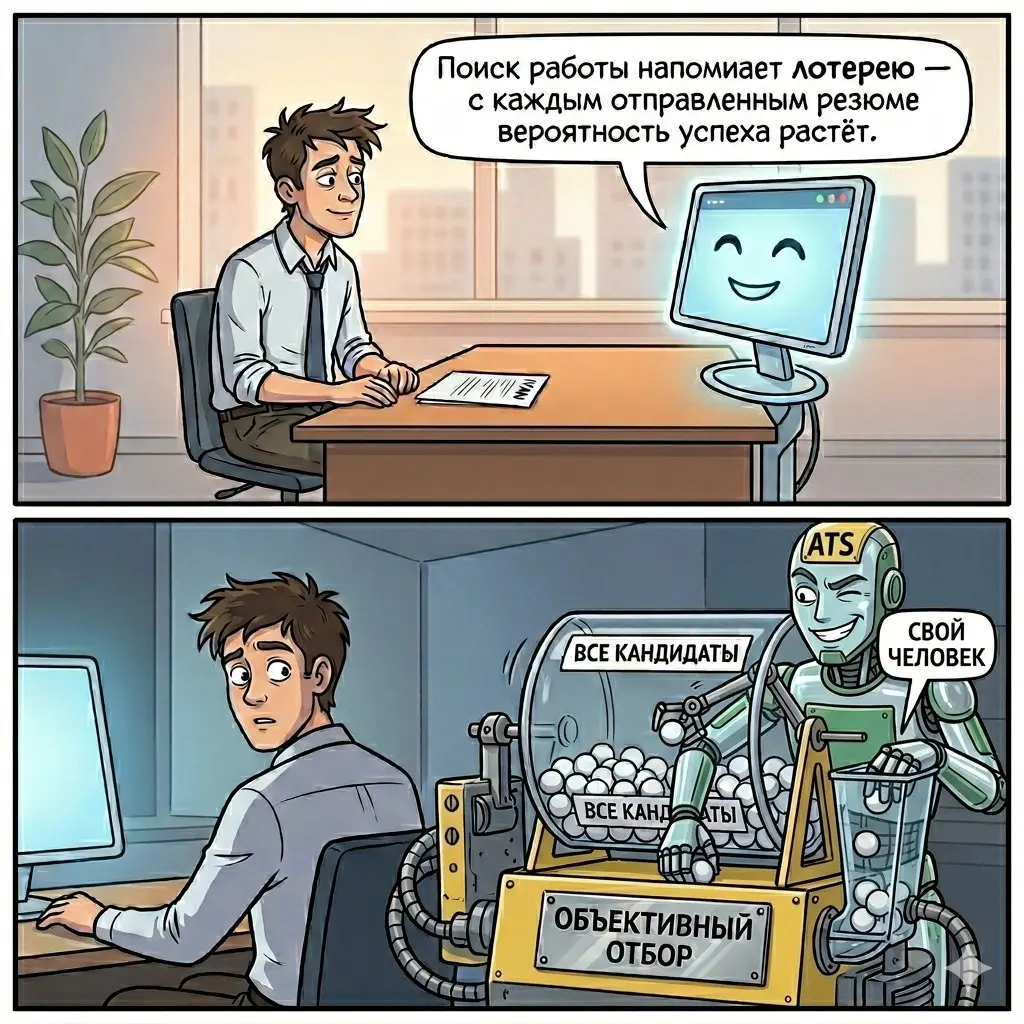 🚫 Кадр №15:   AI подает, ATS отбивает | Сетка — социальная сеть от hh.ru