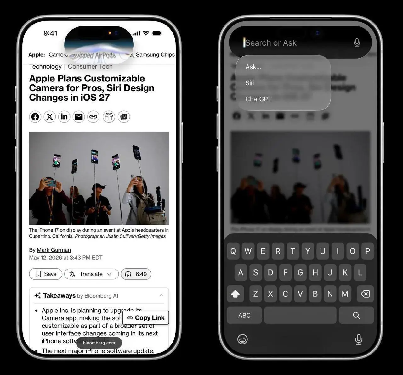 Apple готовит одно из самых крупных обновлений Siri и всей системы iOS 27.
По данным Bloomberg, iPhone научится предугадывать действия пользователя ещё до касания экрана | Сетка — социальная сеть от hh.ru