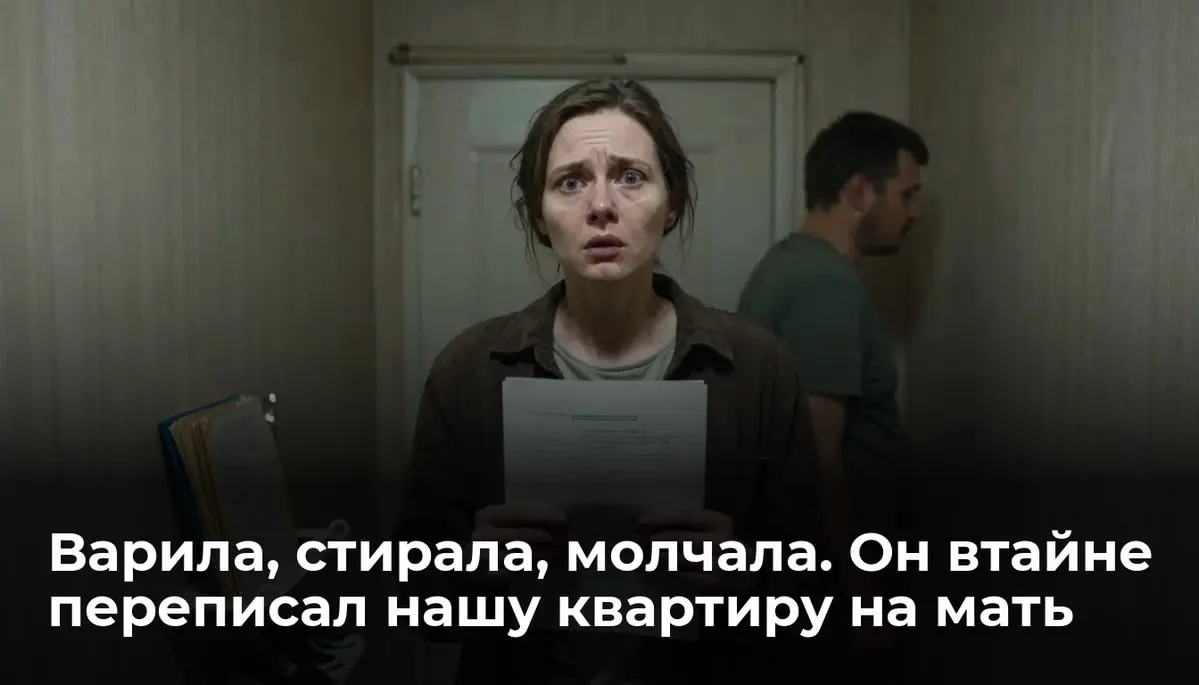 Варила, стирала, молчала. Он втайне переписал нашу квартиру на мать
Олег бросил плотную пластиковую папку на обувницу лицевой стороной вниз и, не разуваясь, прошёл в ванную мыть руки | Сетка — социальная сеть от hh.ru