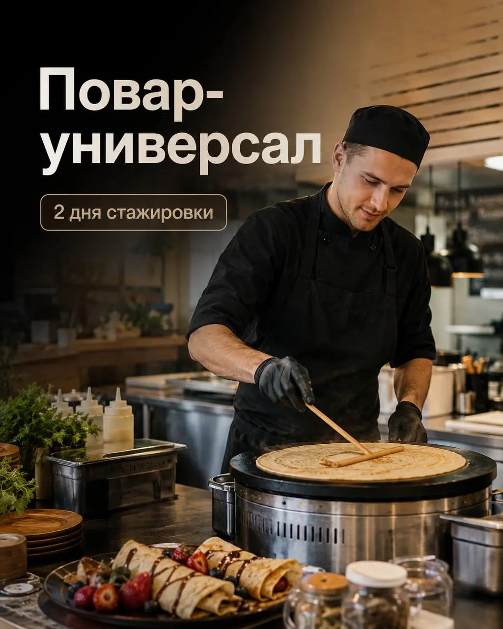 ПОВАР-УНИВЕРСАЛ
От 5 000₽/смена
Бабка блинная
• Москва, ул.Барклая д.10
• Рестораны/Кафе
• +79161840958
Полное описание вакансии размещено в Телеграм и Макс | Сетка — социальная сеть от hh.ru