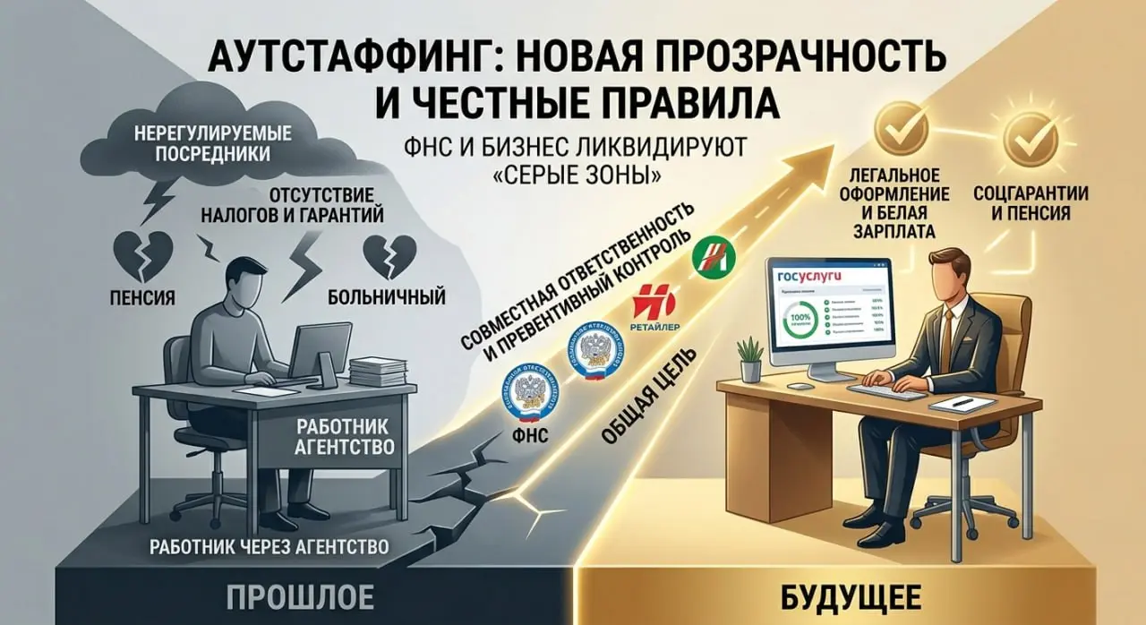 ГОСУДАРСТВО И РИТЕЙЛ ВЗЯЛИСЬ ЗА «СЕРЫЙ» АУТСТАФФВот только представьте, например устроились вы на работу через кадровое агентство. И вроде бы все честно, и трудовой договор, и зарплата, и график | Сетка — социальная сеть от hh.ru