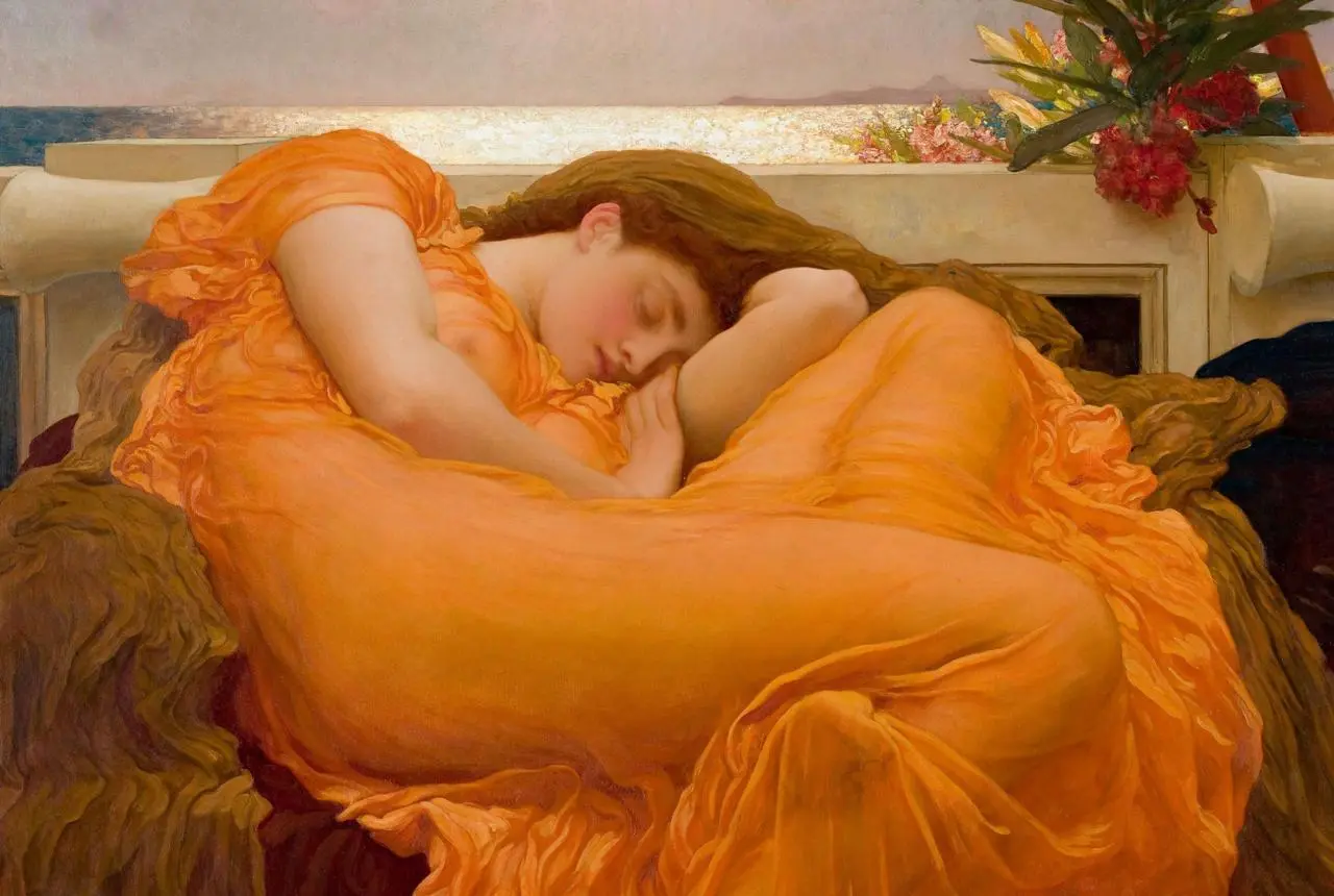 “Пылающий июнь”
Фредерик Лейтон (1895)
Одно из самых знаменитых произведений Фредерика Лейтона и символ позднего викторианского искусства | Сетка — социальная сеть от hh.ru