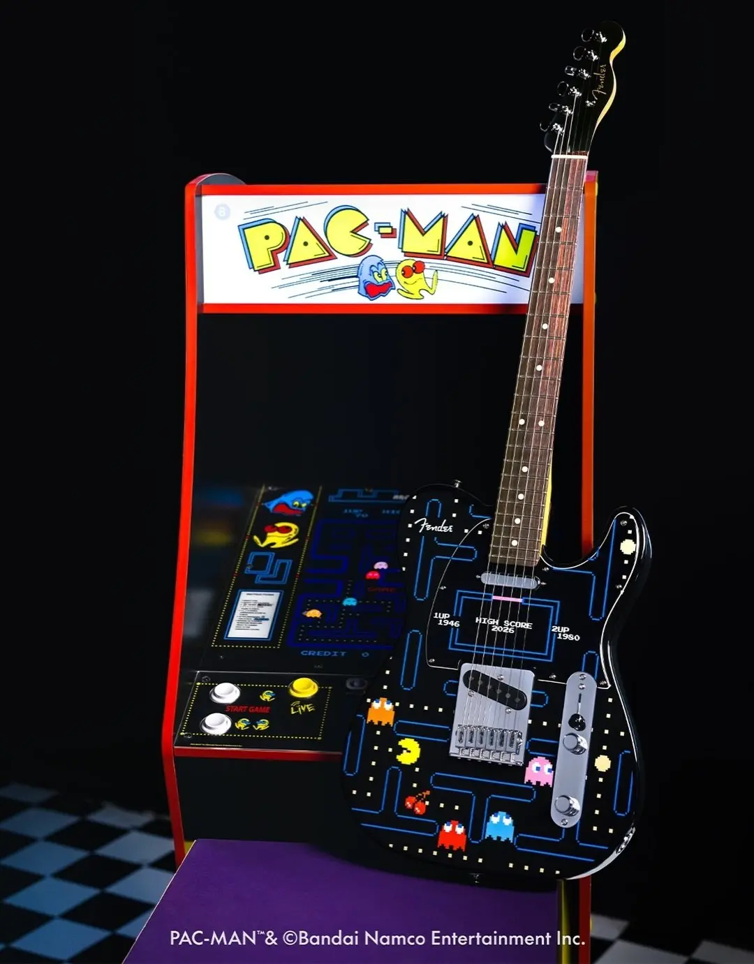 Fender представил лимитированную серию Player II Telecaster, вдохновленную классикой Pac-Man 🕹️. Это официальное партнерство с Bandai Namco для всех, кто помнит звук 8-битных пикселей 🎸✨ | Сетка — социальная сеть от hh.ru