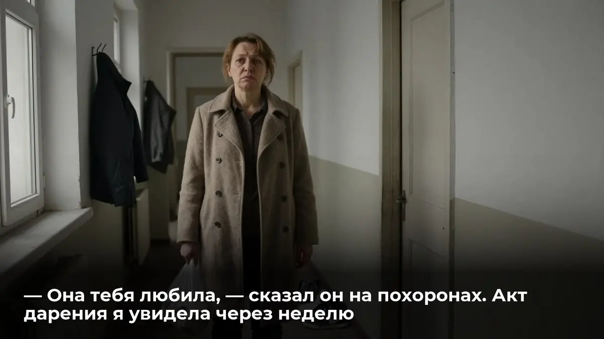 — Она тебя любила, — сказал он на похоронах. Акт дарения я увидела через неделю
— Ты же понимаешь, — сказал Андрей, пока я снимала пальто в прихожей, — она хотела, чтобы квартира осталась в семье | Сетка — социальная сеть от hh.ru