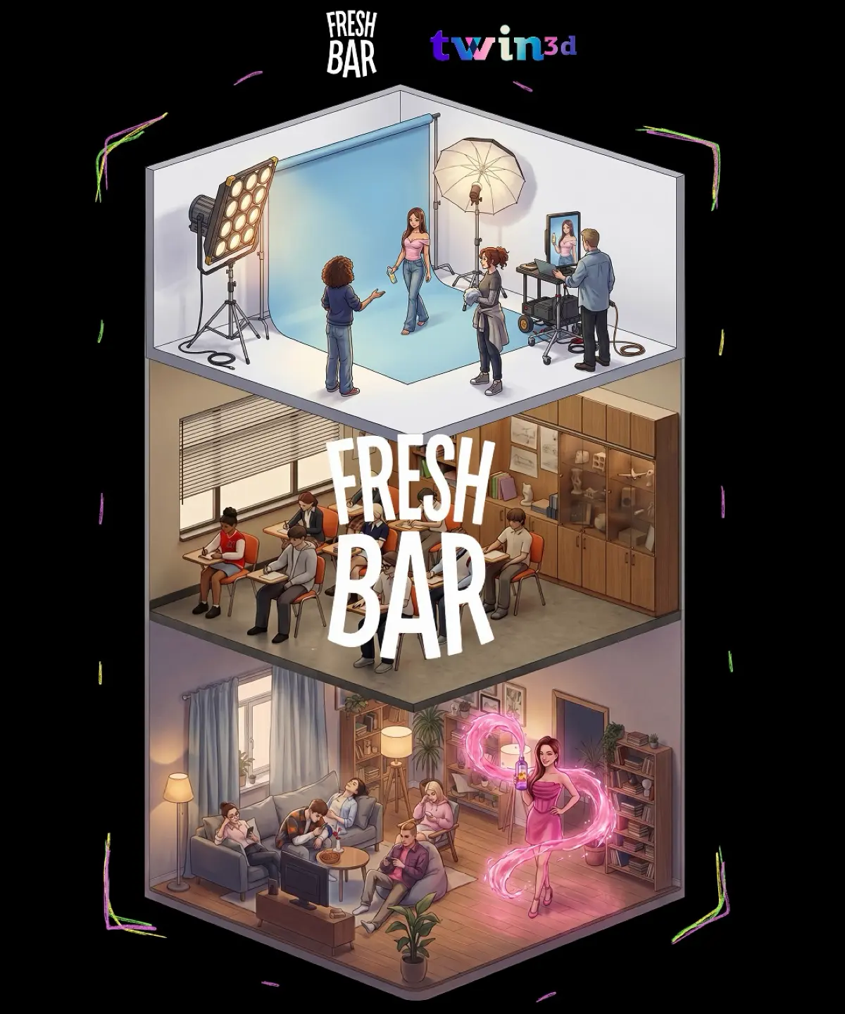 Fresh Bar добрался до Behance 🍹
Сначала мы показывали вам креативы с Максимом и Диларой | Сетка — социальная сеть от hh.ru