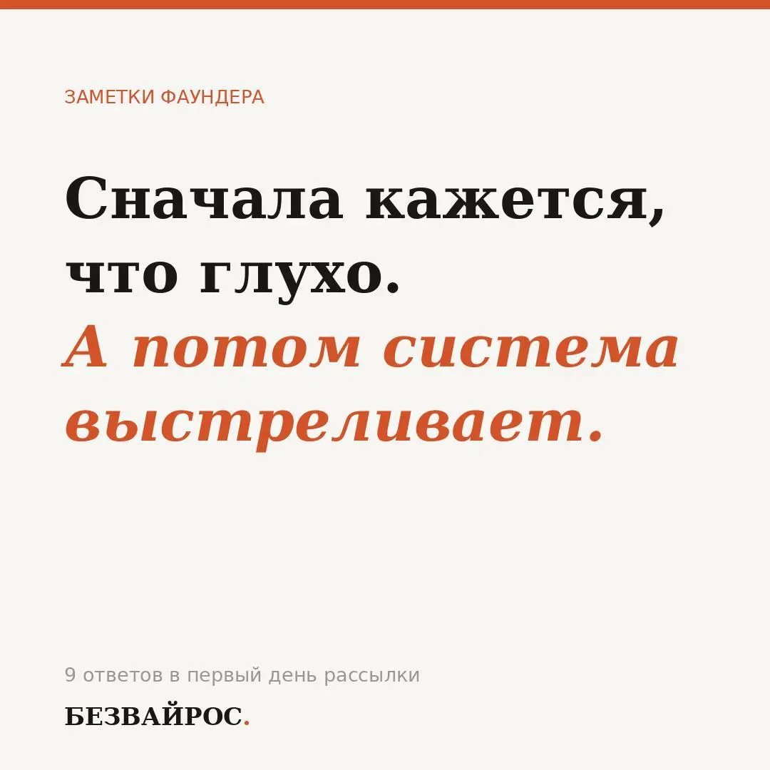 День, который напомнил, зачем я не бросил холодные рассылки.
Раньше казалось — глухо. Шлёшь письма, тишина, ждёшь неделями.
Последнее время докручивал персонализацию | Сетка — социальная сеть от hh.ru