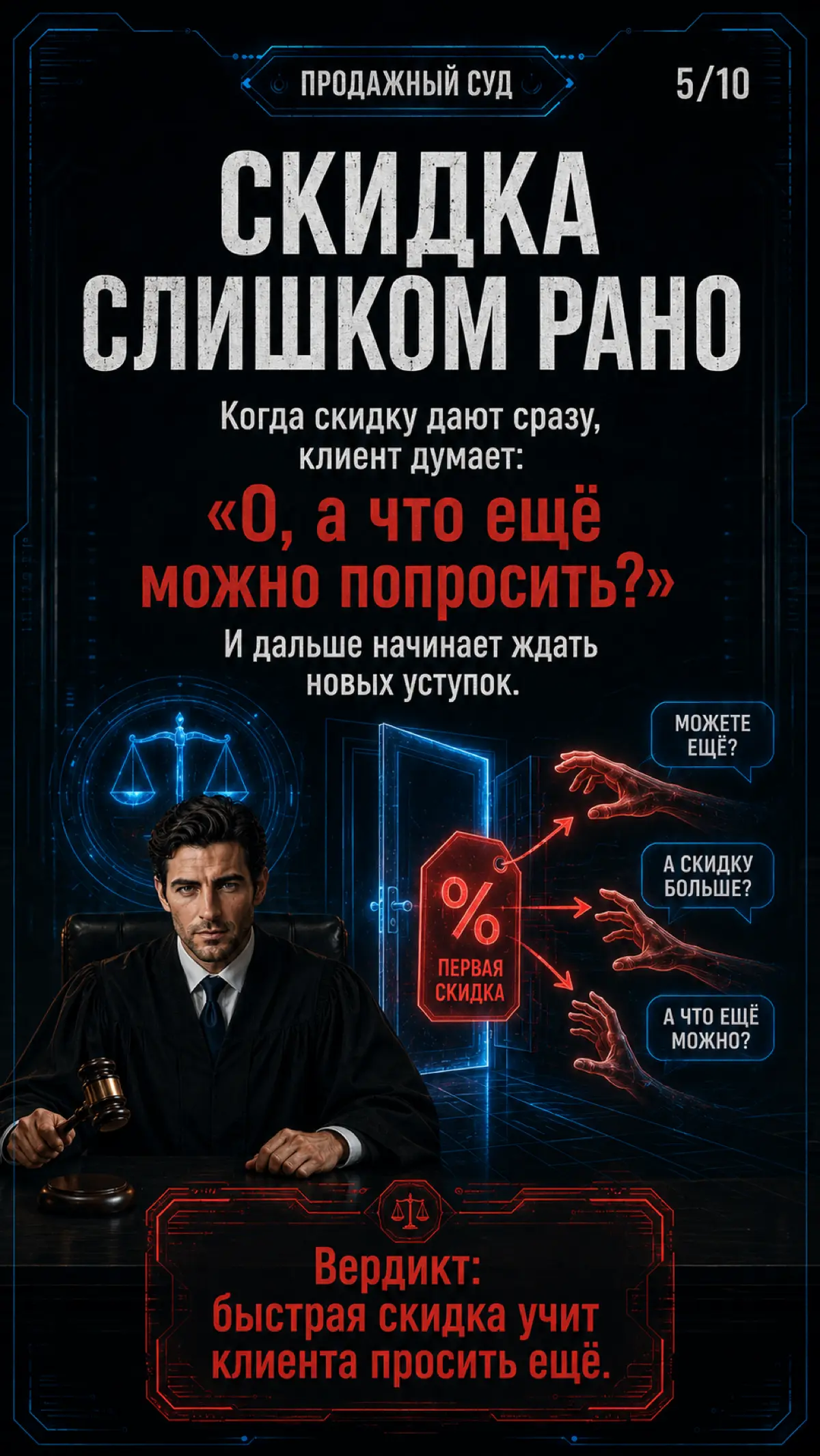 СКИДКА ОТ СТРАХА:КАК МЕНЕДЖЕР САМ УЧИТ ТОРГОВАТЬСЯ | Сетка — социальная сеть от hh.ru