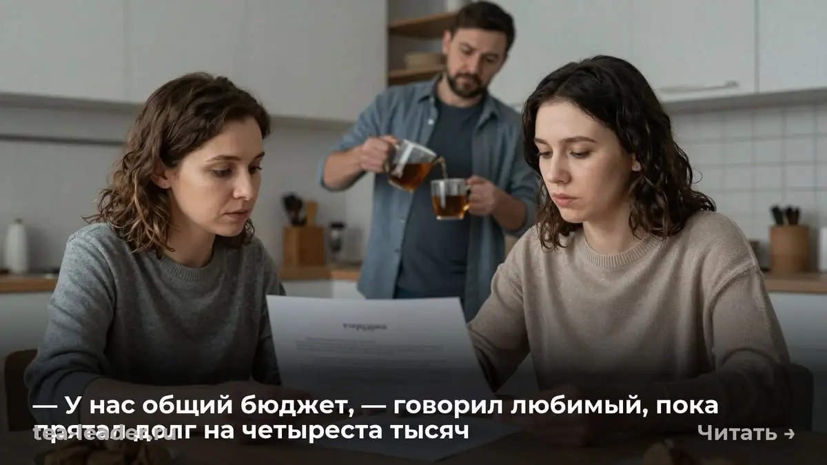 — У нас общий бюджет, — говорил любимый, пока прятал долг на четыреста тысяч
Я нашла это случайно. Не искала. Не рылась в его телефоне, не проверяла карточки | Сетка — социальная сеть от hh.ru