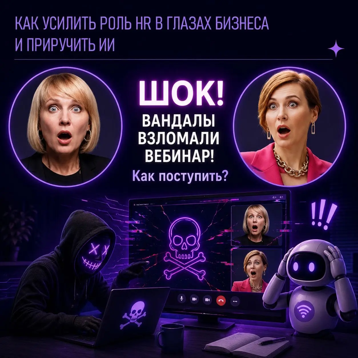 Друзья, к сожалению, вебинар для HR провести не удалось😔
Сегодня мы стали жертвами интернет-терроризма какого-то 🤪
Видимо, тема ИИ для HR особенно заинтересовала не сильно отягощенных мозгами и совест... | Сетка — социальная сеть от hh.ru