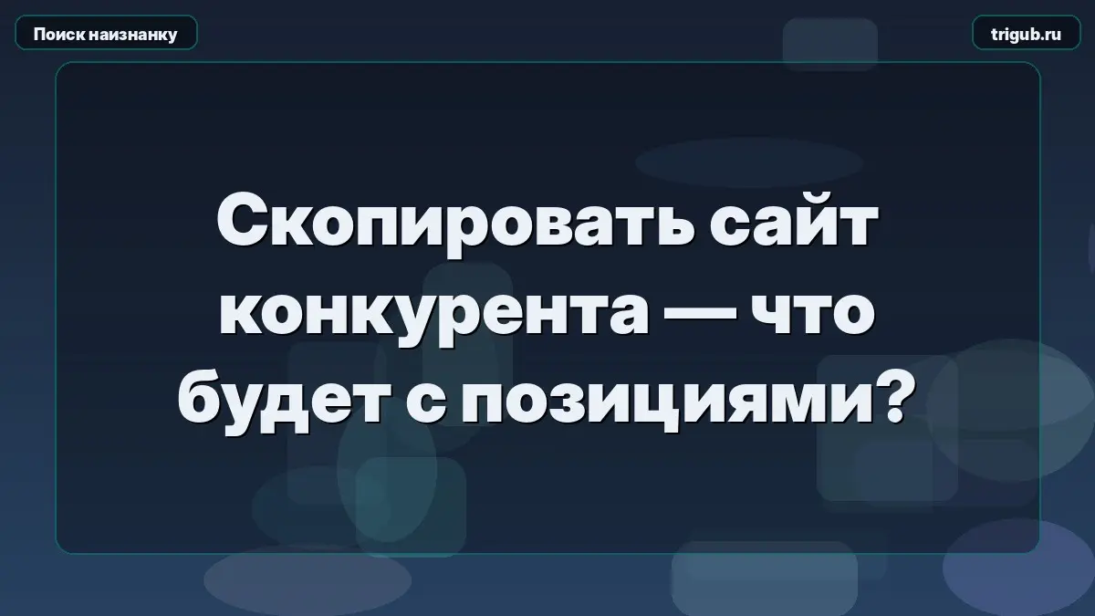 Скопировать сайт конкурента — что будет с позициями? | Сетка — социальная сеть от hh.ru