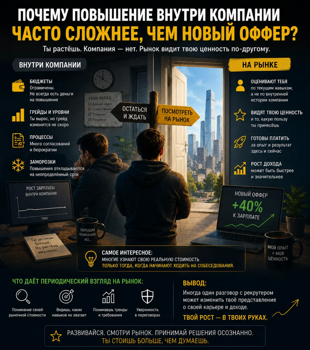 🚀 Почему получить повышение внутри компании сложнее | Сетка — социальная сеть от hh.ru
