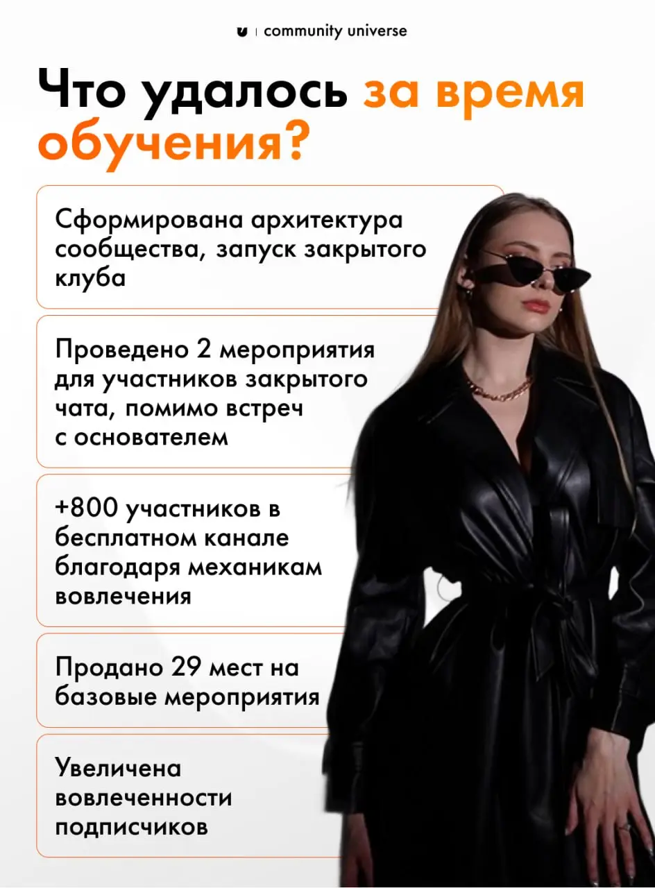 Пришла с YouTube-каналом на 77 000 подписчиков, ушла с работающим сообществом! 🔥
Ангелина Касьяненко — маркетолог, пришла на «Технологии сообществ» не с бизнес-клубом, а с творческим проектом | Сетка — социальная сеть от hh.ru