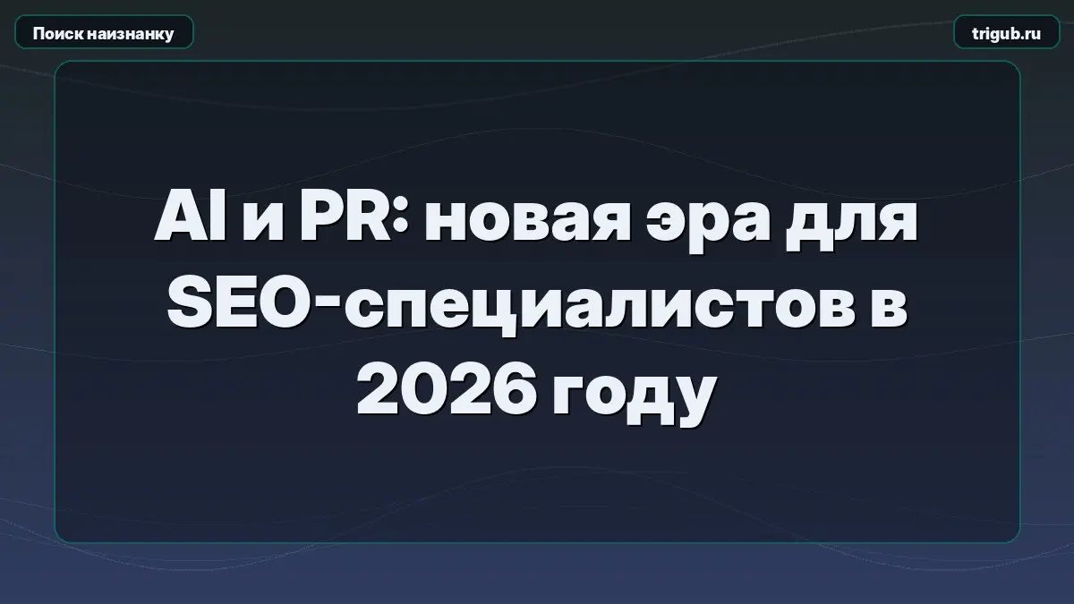 AI и PR: новая эра для SEO-специалистов в 2026 году | Сетка — социальная сеть от hh.ru