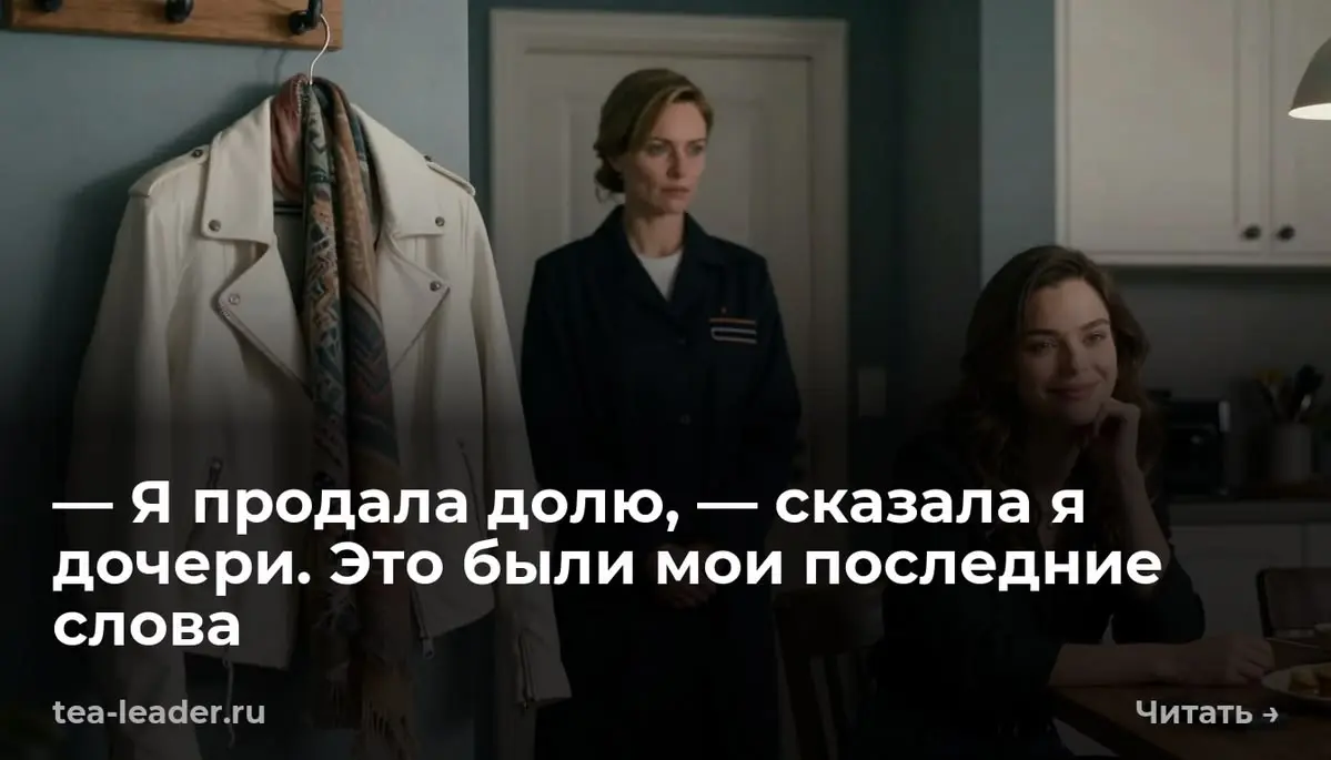 — Я продала долю, — сказала я дочери. Это были мои последние слова
— Налей еще, Алин, — донесся из кухни голос Даши. За ним последовал звон бокалов и чужой, заливистый смех | Сетка — социальная сеть от hh.ru