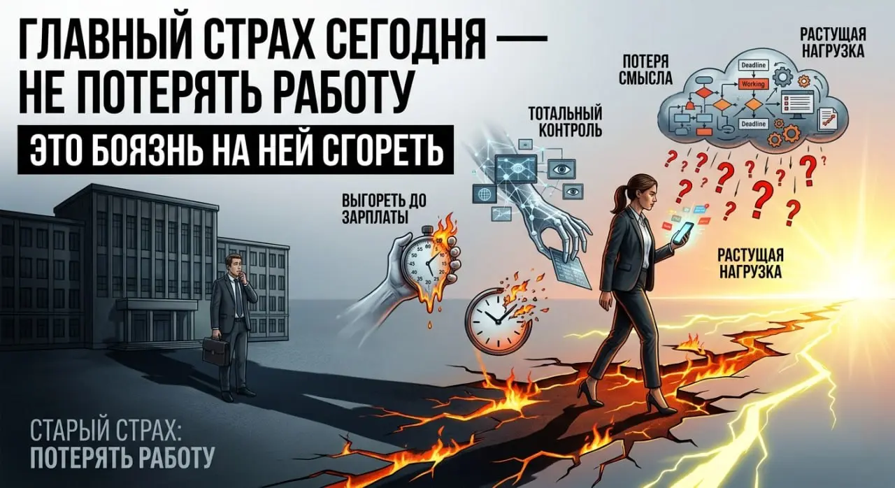 ВАШ САМЫЙ ГЛАВНЫЙ СТРАХЕсли вы работаете, то конечно вы боитесь потери работы, потому что за ней стоит неизвестность. И это на самом деле - один из главных страхов работающих сегодня людей | Сетка — социальная сеть от hh.ru