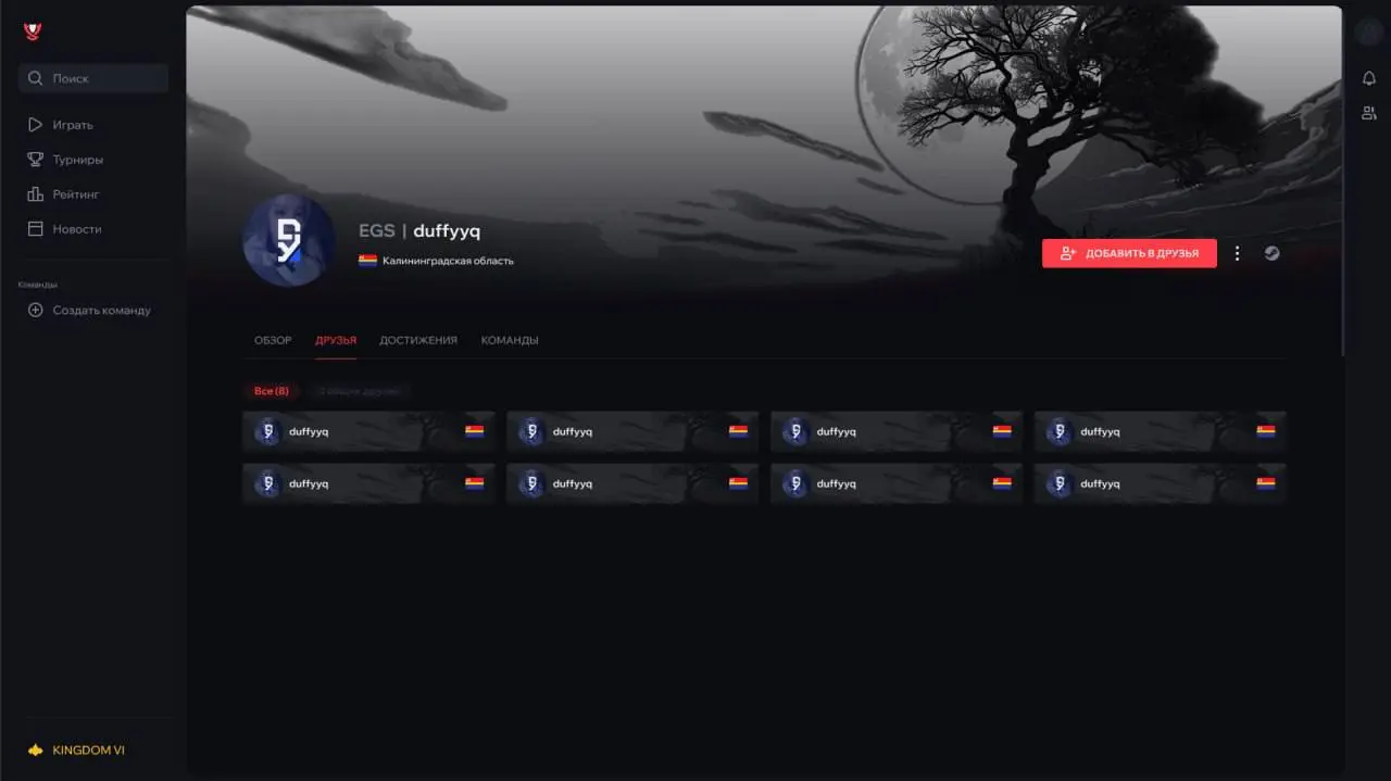 Личный кабинет игрока на EGS PLATFORM 🤫 | Сетка — социальная сеть от hh.ru