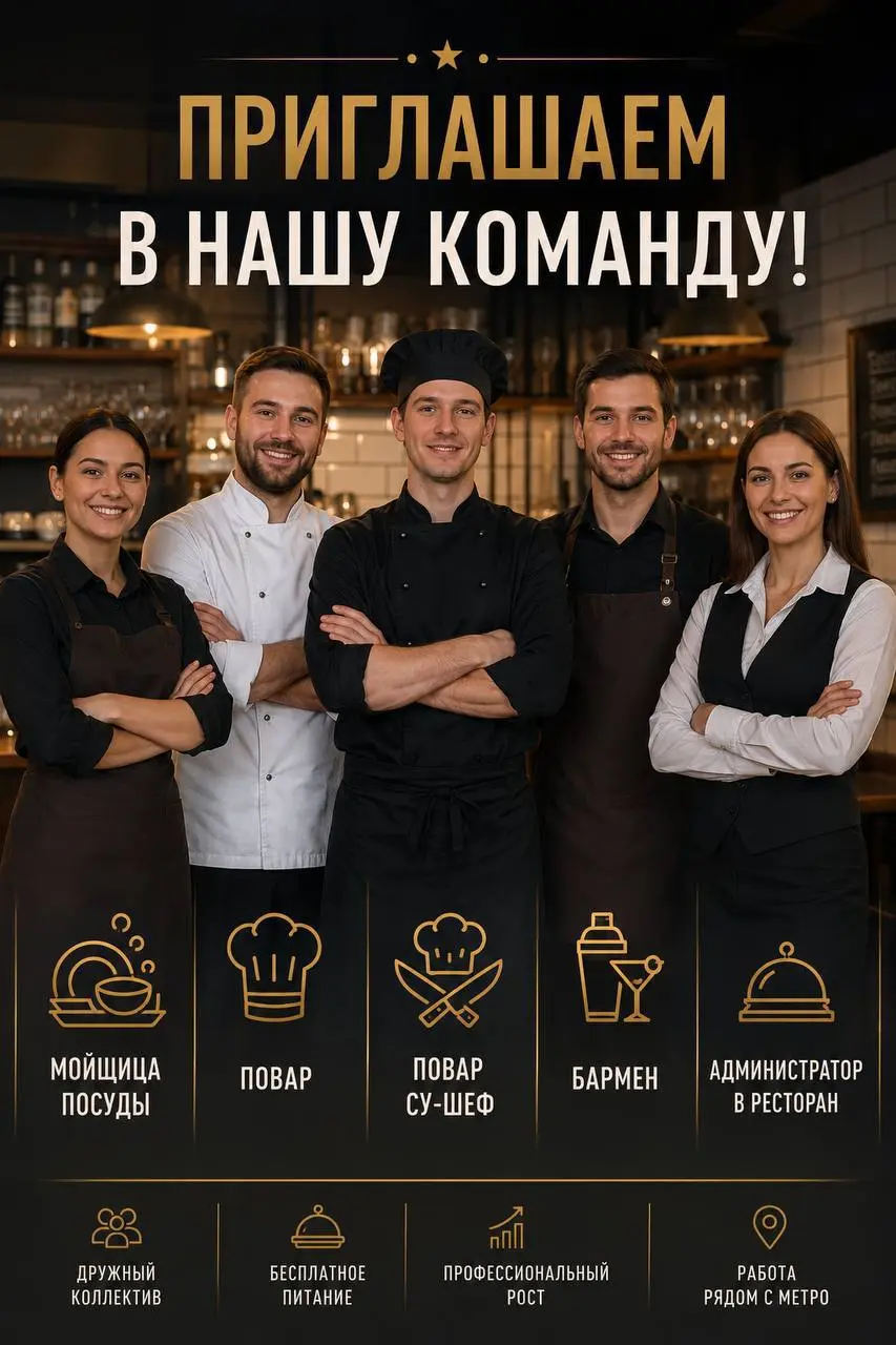 1️⃣МОЙЩИЦА ПОСУДЫ - 3700₽ - 4500₽/смена2️⃣ПОВАР - от 6000₽/смена3️⃣ПОВАР СУ-ШЕФ - от 6500₽/смена4️⃣БАРМЕН - от 4500₽/смена + бонусы + чаевые5️⃣АДМИНИСТРАТОР В РЕСТОРАН - от 5000₽/смена + бонусы + чаев... | Сетка — социальная сеть от hh.ru