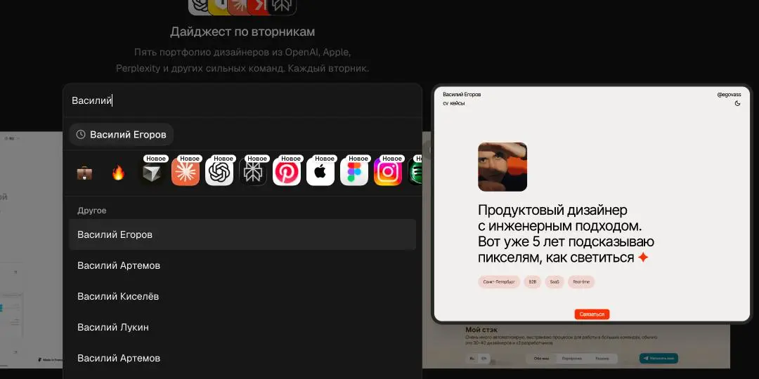 Мое портфолио прошло отбор в галерею Foliobin | Сетка — социальная сеть от hh.ru