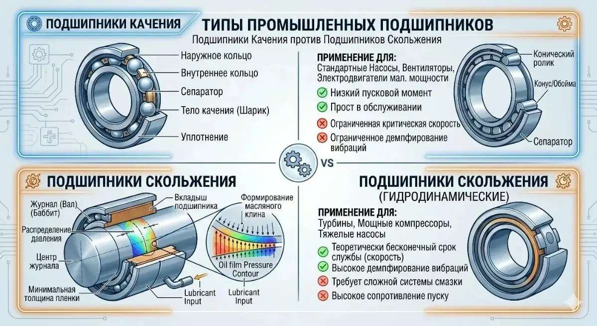 @⚙️ Подшипники Качения или скольжения? Опора роторного оборудования
Разбираем два главных лагеря.
1 | Сетка — социальная сеть от hh.ru