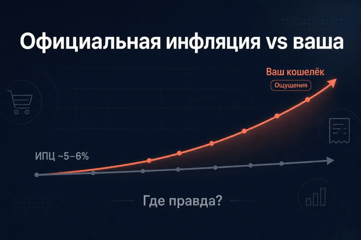 ❗️ Официальная инфляция — 5–6%. В магазине — «всё подорожало вдвое». Кто врёт?
Короткий ответ: никто. Просто все меряют разное.
В посте про причины тревожности одной из причин была инфляция | Сетка — социальная сеть от hh.ru