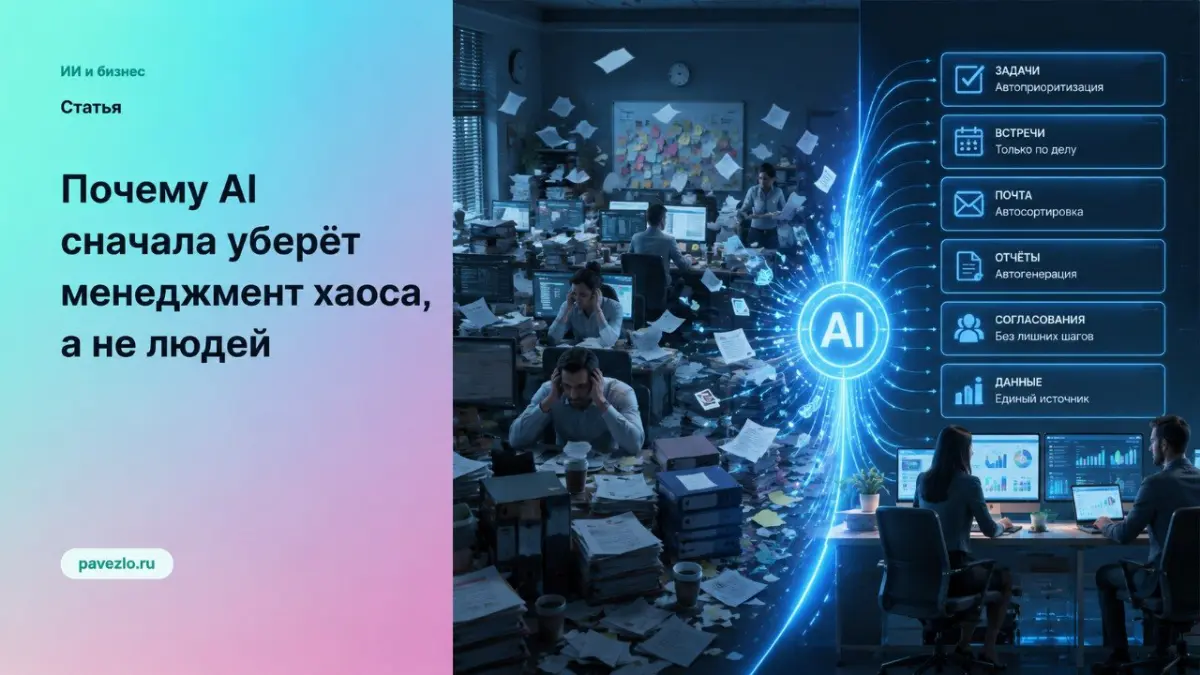 Почему AI сначала уберёт менеджмент хаоса, а не людей | Сетка — социальная сеть от hh.ru