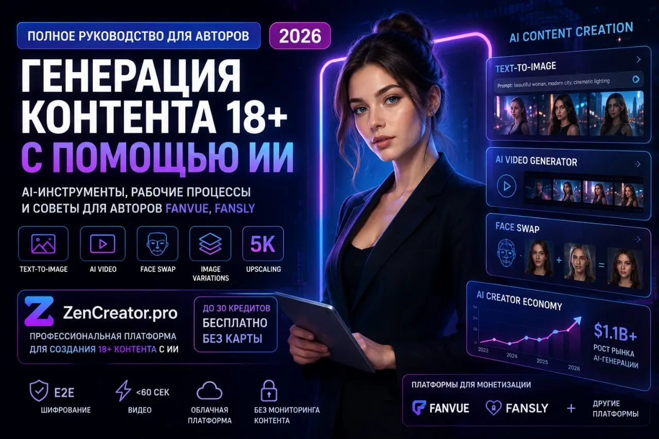 🔞 Генерация контента 18+ с помощью ИИ: гайд для авторов (2026)
Рынок AI-генерации изображений достиг $1,1 млрд и продолжает расти | Сетка — социальная сеть от hh.ru