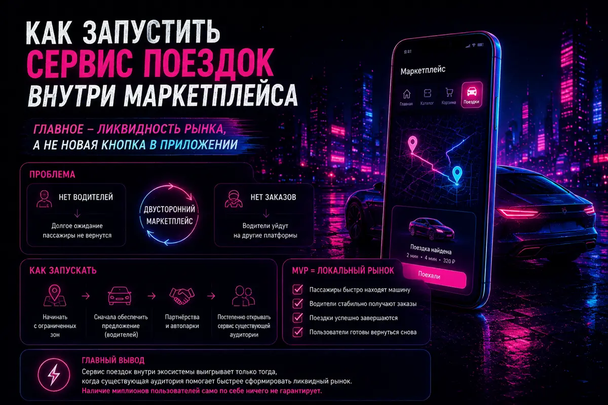 Как запустить сервис поездок внутри маркетплейса 🚕 | Сетка — социальная сеть от hh.ru