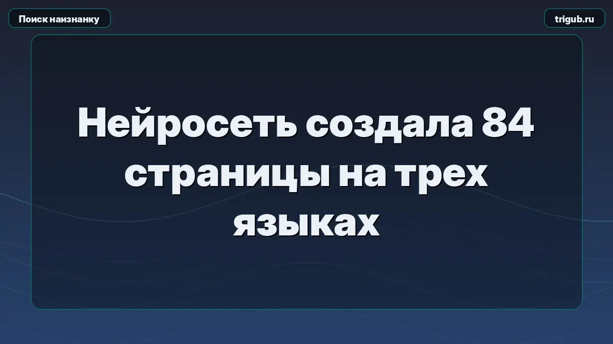 Нейросеть создала 84 страницы на трех языках | Сетка — социальная сеть от hh.ru