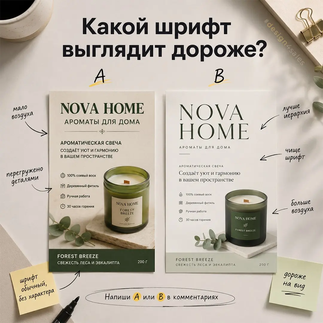 A/B: какой шрифт выглядит дороже? | Сетка — социальная сеть от hh.ru