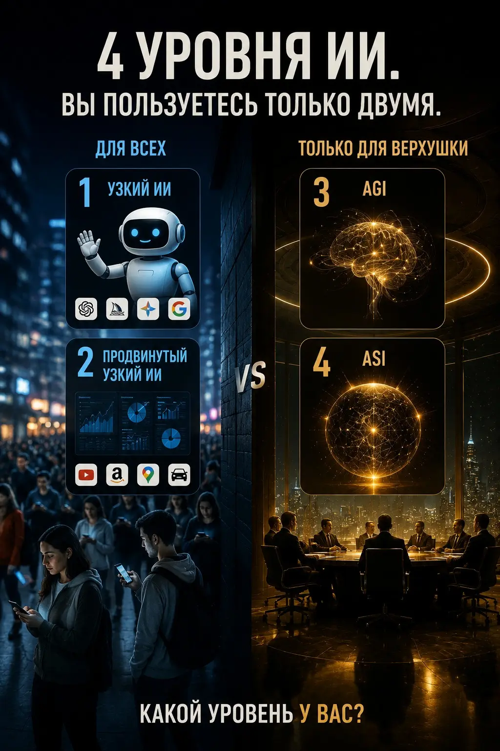 4 Уровня ИИ | Сетка — социальная сеть от hh.ru