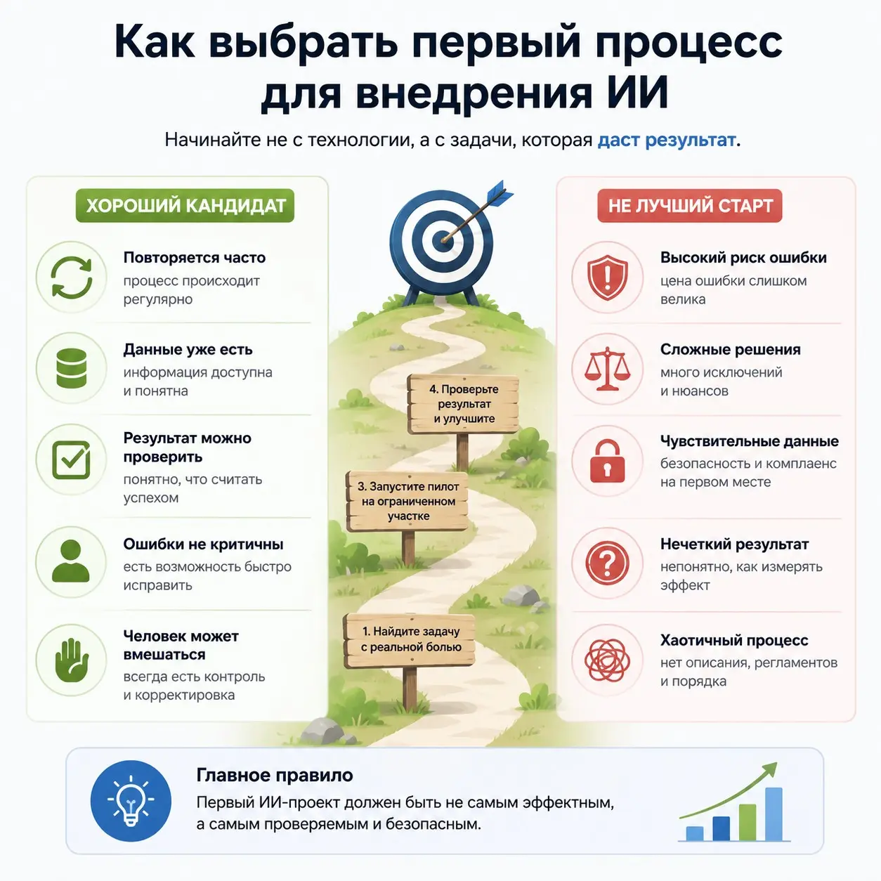 Как выбрать первый процесс для внедрения ИИ. | Сетка — социальная сеть от hh.ru