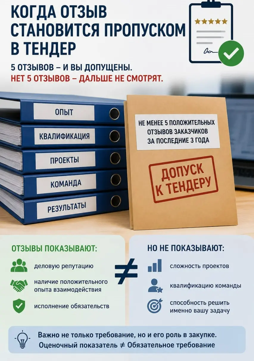 ❌Когда отзыв становится пропуском в тендер | Сетка — социальная сеть от hh.ru