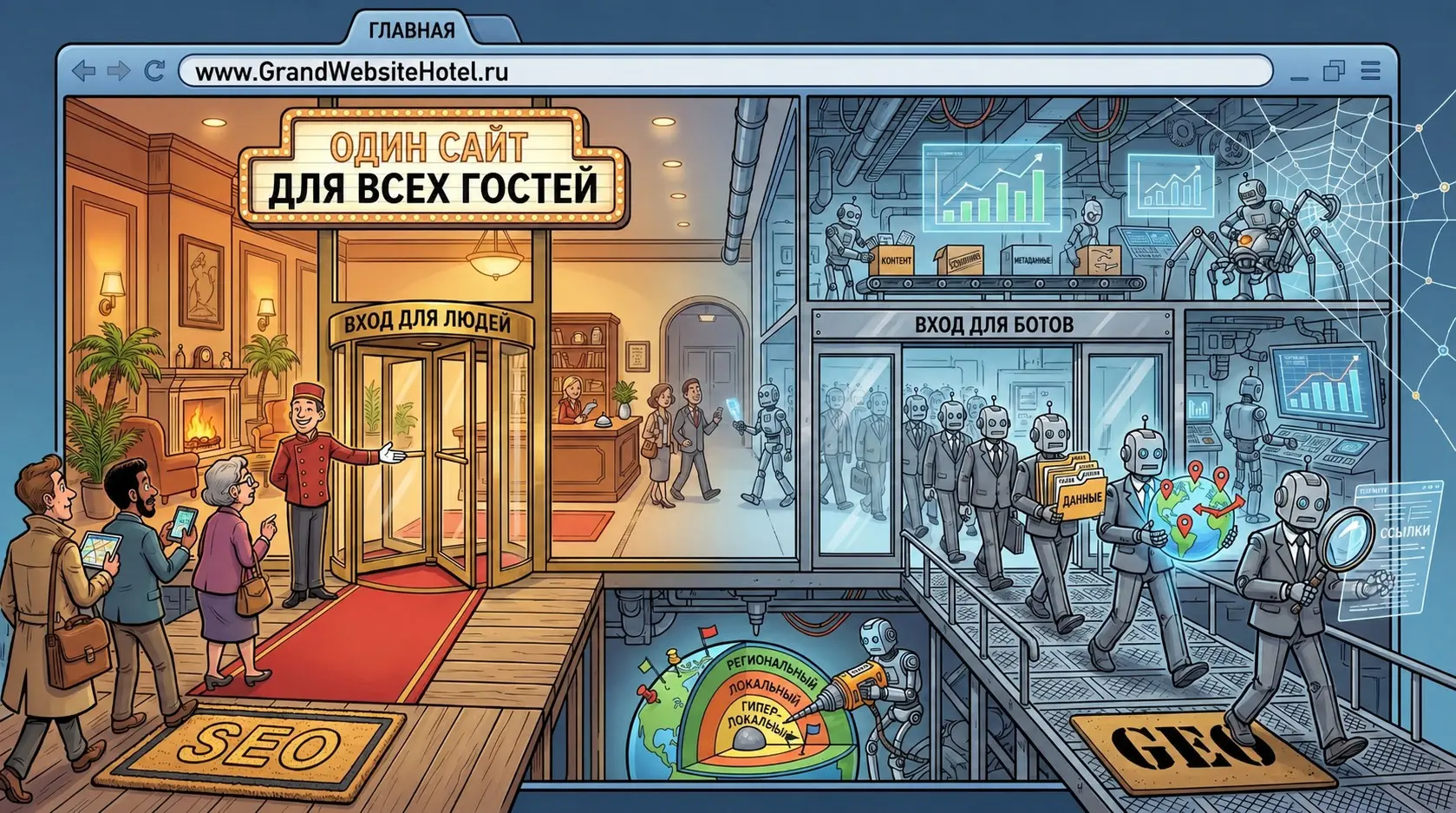 🤖 Кадр №18:    Главный web-посетитель через дверь или ...? | Сетка — социальная сеть от hh.ru