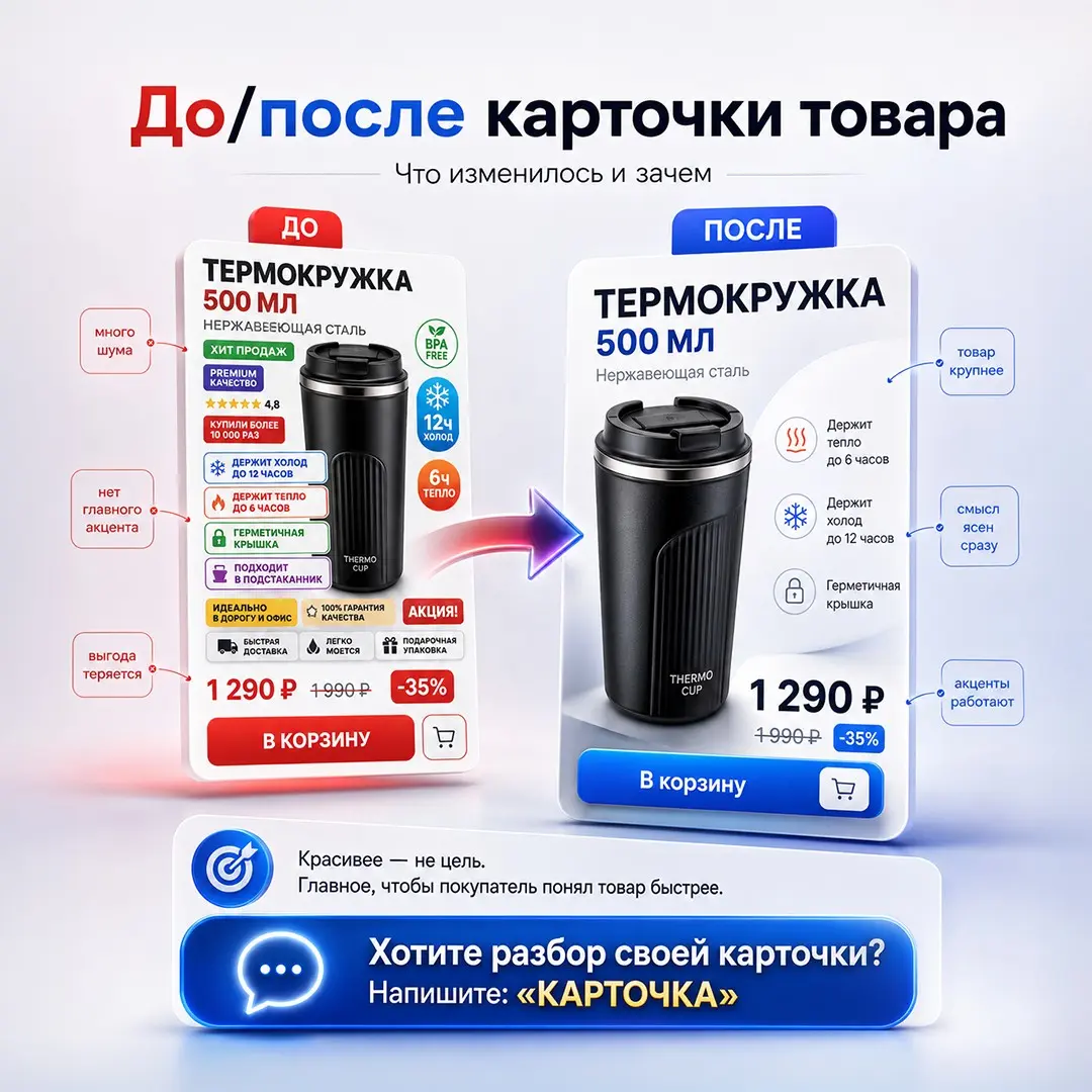 📦 До/после карточки товара: что изменилось и зачем | Сетка — социальная сеть от hh.ru