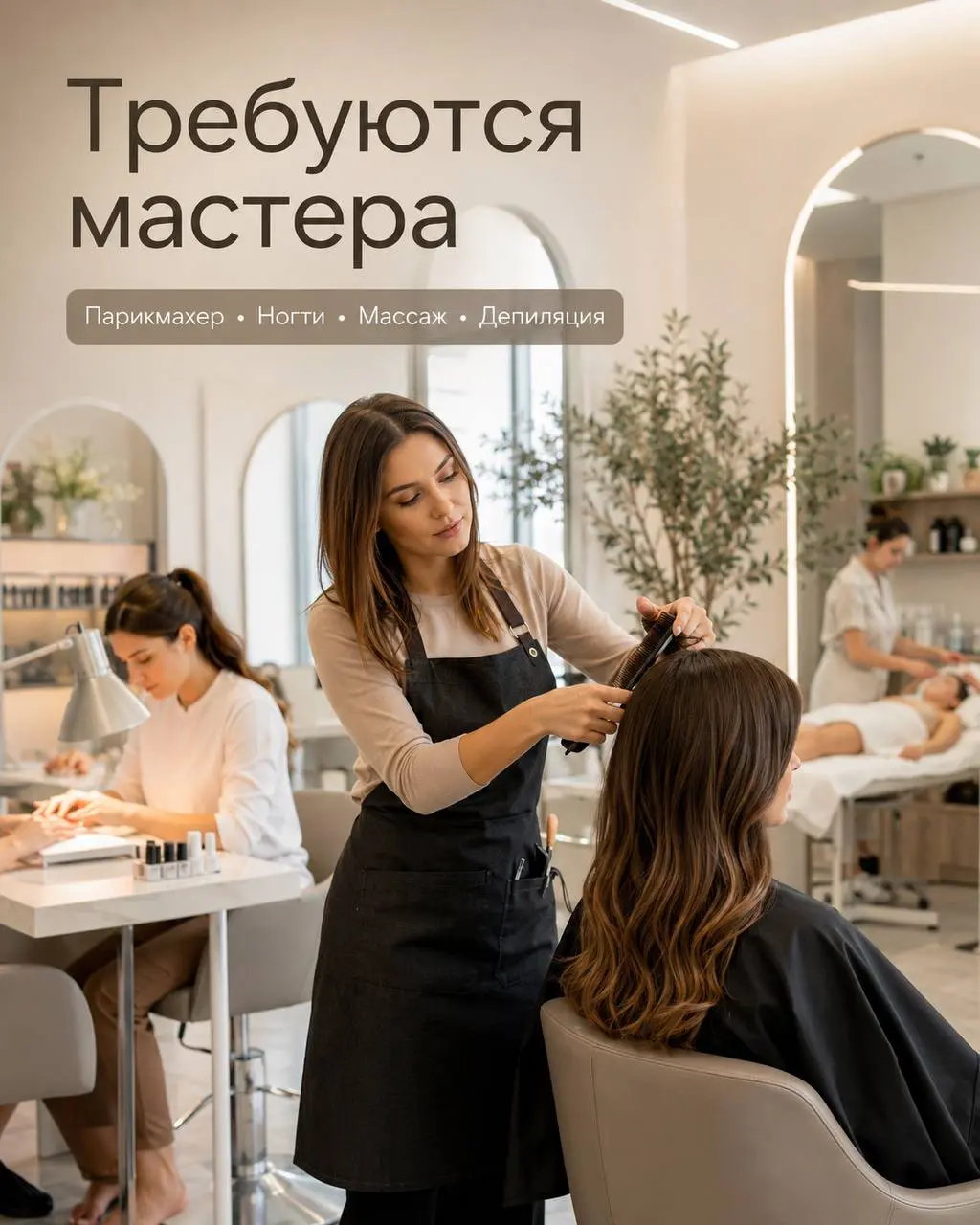 1️⃣ПАРИКМАХЕР МУЖСКОЙ,
2️⃣ПАРИКМАХЕР-УНИВЕРСАЛ,
3️⃣МАССАЖИСТКА,
4️⃣МАСТЕР НОГТЕВОГО СЕРВИСА,
5️⃣МАСТЕР ДЕПИЛЯЦИИ
3 000₽/выход - 4 000₽/выход + % от стоимости услуги
НелиНаз
• Москва, м | Сетка — социальная сеть от hh.ru